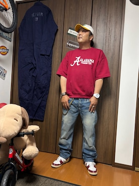 「Guess（ゲス）のアイテム」を使った、aaajiさん（メンズ・174cm）の春コーディネート