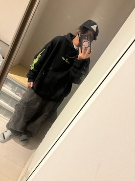 「アイテム（カーゴパンツ）」を使った、attosanさん（レディース・153cm）の冬コーディネート