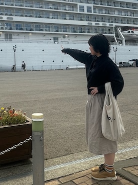 「MELANGE（メランジェ）のアイテム」を使った、farufaruさん（レディース・165cm）の夏コーディネート