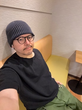 「アイテム（カーゴパンツ）」を使った、テツロウ+さん（メンズ・165cm）の秋コーディネート