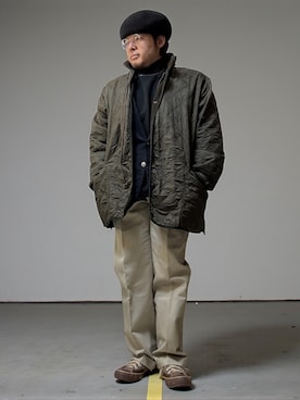 「アイテム（帽子）」を使った、テツロウ+さん（メンズ・165cm）の冬コーディネート