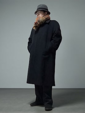 「アイテム（ステンカラーコート）」を使った、テツロウ+さん（メンズ・165cm）の秋コーディネート