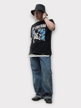 「無印良品（ムジルシリョウヒン）のアイテム（帽子）」を使った、テツロウ+さん（メンズ・165cm）の夏コーディネート