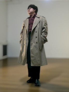 「アイテム（ハンチング/ベレー帽）」を使った、テツロウ+さん（メンズ・165cm）の秋コーディネート