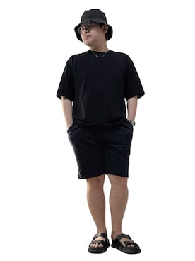 「アイテム（スウェットパンツ）」を使った、テツロウ+さん（メンズ・165cm）の夏コーディネート