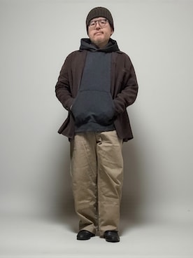 「UNIQLO（ユニクロ）のアイテム（ニットキャップ/ビーニー）」を使った、テツロウ+さん（メンズ・165cm）の秋コーディネート