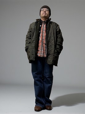 「アイテム（帽子）」を使った、テツロウ+さん（メンズ・165cm）の冬コーディネート