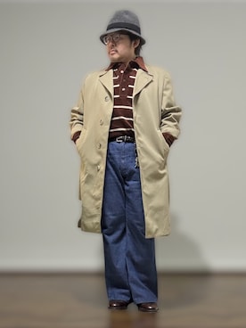 「アイテム（帽子）」を使った、テツロウ+さん（メンズ・165cm）の秋コーディネート