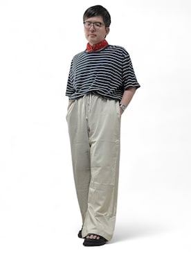 「GU（ジーユー）のアイテム」を使った、テツロウ+さん（メンズ・165cm）の夏コーディネート