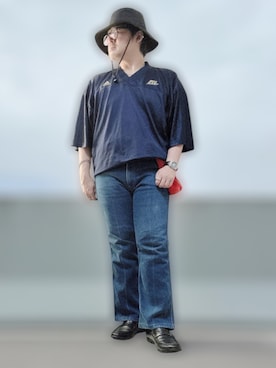 「ぽっちゃり」｜テツロウ+さん（メンズ・165cm）の秋コーディネート