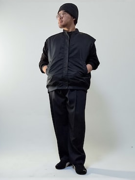 「アイテム（ベスト）」を使った、テツロウ+さん（メンズ・165cm）の秋コーディネート