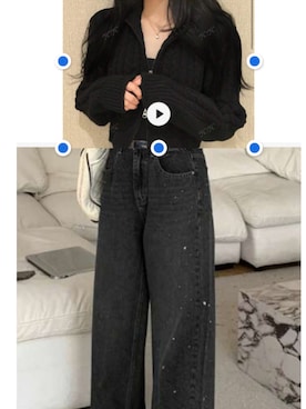 「アイテム（デニムパンツ）」を使った、Rayさん（レディース・162cm）の秋コーディネート