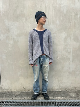「アイテム（ニットキャップ/ビーニー）」を使った、takatoさん（メンズ・170cm）の秋コーディネート