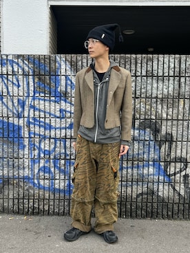 「アイテム（ニットキャップ/ビーニー）」を使った、takatoさん（メンズ・170cm・20代）の秋コーディネート
