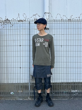 「アイテム（ハンチング/ベレー帽）」を使った、takatoさん（メンズ・170cm）の夏コーディネート
