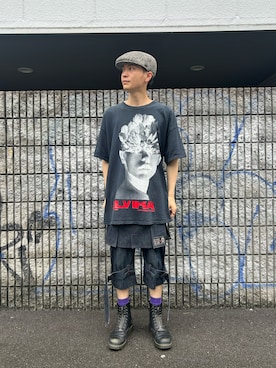 「アイテム（ハンチング/ベレー帽）」を使った、takatoさん（メンズ・170cm）の夏コーディネート