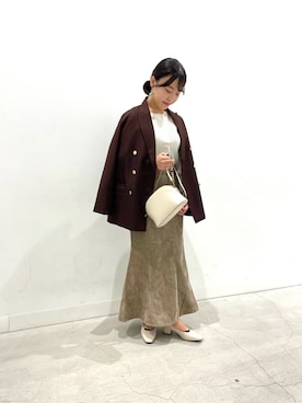 「ダブルボタン」｜「アイテム（その他アウター）」を使った、kaeさん（レディース・160cm）の秋コーディネート