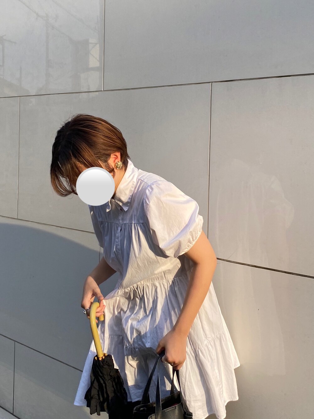 「シンプルコーデ、ZARA、ザラ、シャツワンピース、シャツワンピ、休日コーデ、低身長コーデ、プチプラ、sy_ootd、instagram:sh_u41z、フォロー、イイネ、お気に入り登録お願いします♡」｜「ZARAのアイテム（シャツワンピース、ホワイト系）」を使った、sshuuさん（レディース・153cm）の夏コーディネートの1枚目の写真