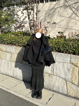 「ケープコート」｜「アイテム（その他アウター）」を使った、sshuuさん（レディース・154cm）の冬コーディネート