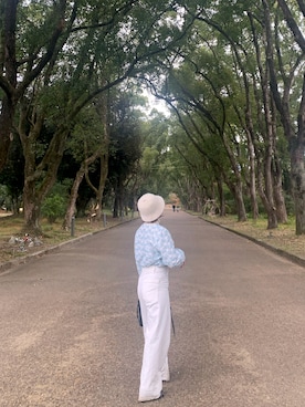 「フォロー、イイネ、お気に入り登録お願いします♡」｜「アイテム（帽子）」を使った、sshuuさん（レディース・154cm）の夏コーディネート