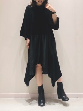 「MM6 Maison Margiela（ｴﾑｴﾑｼｯｸｽ ﾒｿﾞﾝ ﾏﾙｼﾞｪﾗ）のアイテム（ワンピース/ドレス）」を使った、yukkoさん（レディース・155cm）の秋コーディネート