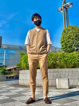 「STUDIOUS（ステュディオス）のアイテム（シューズ）」を使った、ryuya0125さん（メンズ・167cm）の夏コーディネート