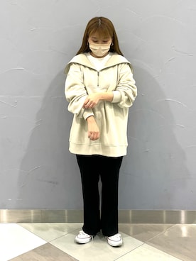 「Samansa Mos2 blue（サマンサモスモスブルー）のアイテム（スウェット）」を使った、すーみんさん（レディース・147cm）の冬コーディネート
