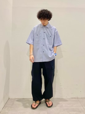 「JOURNAL STANDARD relume（ジャーナルスタンダード　レリューム）のアイテム（カーゴパンツ）」を使った、kobaさん（メンズ・170cm）の夏コーディネート