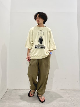 「JOURNAL STANDARD relume（ジャーナルスタンダード　レリューム）のアイテム（カーゴパンツ）」を使った、kobaさん（メンズ・170cm）の夏コーディネート