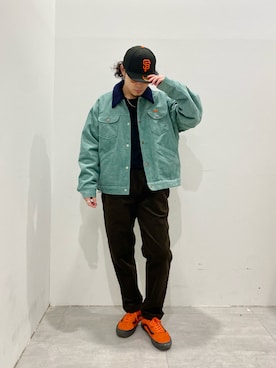 「Wrangler（ラングラー）のアイテム（ジャケット/アウター）」を使った、kobaさん（メンズ・170cm）の秋コーディネート
