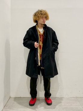 「JOURNAL STANDARD relume（ジャーナルスタンダード　レリューム）のアイテム（モッズコート）」を使った、kobaさん（メンズ・170cm）の冬コーディネート