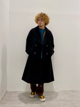 「JOURNAL STANDARD relume（ジャーナルスタンダード　レリューム）のアイテム（ステンカラーコート）」を使った、kobaさん（メンズ・170cm）の冬コーディネート