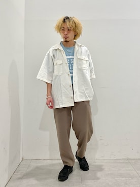 「ARMY TWILL（アーミーツイル）のアイテム（Tシャツ/カットソー）」を使った、kobaさん（メンズ・170cm）の春コーディネート