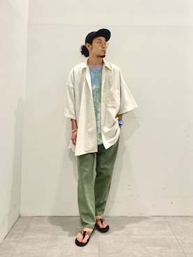 「ARMY TWILL（アーミーツイル）のアイテム（シャツ/ブラウス）」を使った、kobaさん（メンズ・170cm）の夏コーディネート