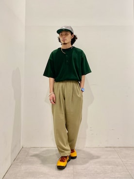 「JOURNAL STANDARD relume（ジャーナルスタンダード　レリューム）のアイテム（帽子）」を使った、kobaさん（メンズ・170cm）の春コーディネート
