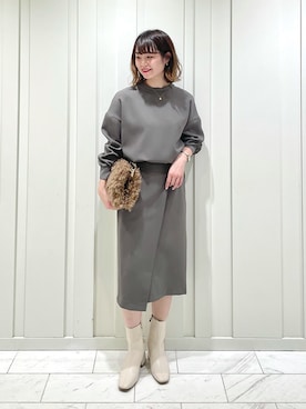 「インディヴィ」｜「アイテム（ブーツ）」を使った、kanaさん（レディース・159cm）の冬コーディネート