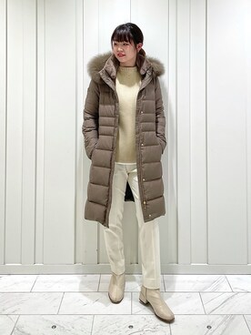「インディヴィ」｜「アイテム（ダウンジャケット/コート）」を使った、kanaさん（レディース・159cm）の冬コーディネート