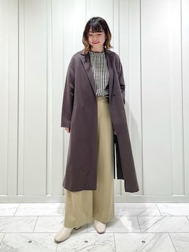 「インディヴィ」｜「アイテム（チェスターコート）」を使った、kanaさん（レディース・159cm）の冬コーディネート