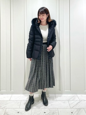 「インディヴィ」｜「アイテム（ダウンジャケット/コート）」を使った、kanaさん（レディース・159cm）の冬コーディネート