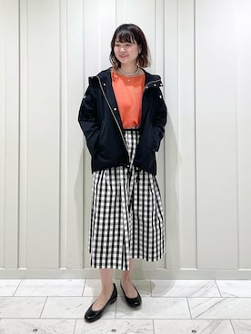「インディヴィ」｜「アイテム（ブルゾン）」を使った、kanaさん（レディース・159cm）の春コーディネート
