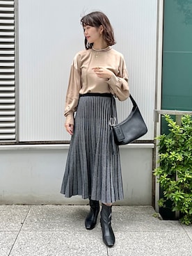 「インディヴィ」｜「アイテム（ブーツ）」を使った、kanaさん（レディース・159cm）の秋コーディネート