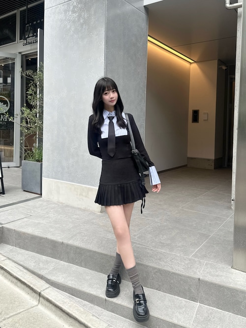 セール】△Waist Switching Pleats Mini Skirt/ウエスト切り替え