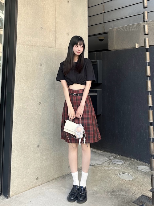 Y'sチェック柄プリーツ巻きスカート スカート プリーツヴィンテージチェック巻きスカート : ZOZOTOWN