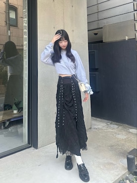 「GILDAN（ギルダン）のアイテム」を使った、桃さん（レディース・164cm）の春コーディネート