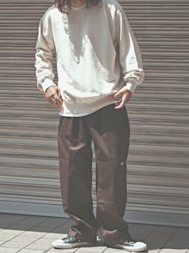 「アイテム（チノパンツ）」を使った、桃さん（レディース・164cm）の秋コーディネート