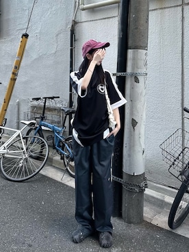 「アイテム（キャップ）」を使った、桃さん（レディース・164cm・20代）の夏コーディネート