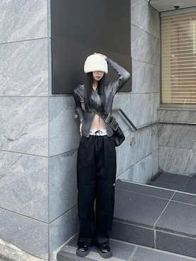 「アイテム（チノパンツ）」を使った、桃さん（レディース・164cm）の秋コーディネート