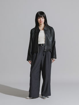 「Chick（チック）のアイテム（ブルゾン）」を使った、桃さん（レディース・164cm）の秋コーディネート