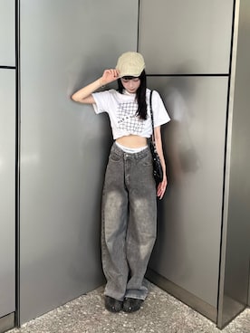 「ROOPTOKYO（ループトウキョウ）のアイテム」を使った、桃さん（レディース・164cm）の夏コーディネート
