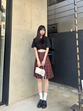 「Dr. Martens（ドクターマーチン）のアイテム」を使った、桃さん（レディース・164cm）の夏コーディネート